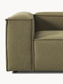 Modulaire chaise longue Lennon, Bekleding: 100% polyester De slijtva, Frame: massief grenenhout, multi, Poten: kunststof Dit product is , Geweven stof olijfgroen, B 269 x D 119 cm, armleuning rechts