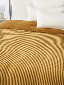 Copriletto trapuntato in cotone Nivia, Rivestimento: 100% cotone, Giallo senape, ocra, Larg. 180 x Lung. 250 cm (per letti fino a 140 x 200 cm)