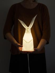 Tischleuchte Rabbit, Bausatz aus Papier, Lampenschirm: Papier, 160 g/m², Sockel: Holzfaserplatte und Kunst, Weiss, 18 x 34 cm