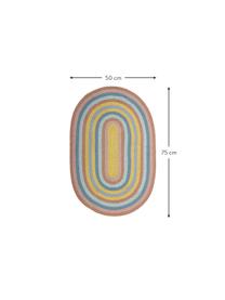 Tappeto ovale in juta Ralia, 100% juta, Multicolore, Lung. 75 x Larg. 50 cm