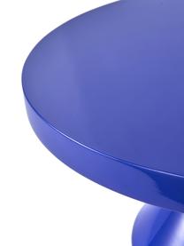 Tavolino rotondo Zig Zag, Plastica laccata, Blu royal, Ø 60 cm