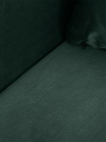 Fluwelen slaapbank Lauren (3-zits), Bekleding: fluweel (polyester) Met 2, Frame: grenenhout, Poten: gelakt metaal, Fluweel donkergroen, B 206 x H 87 cm
