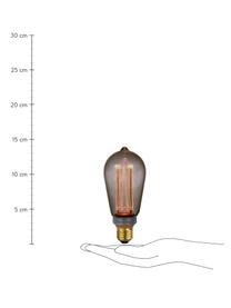 E27 Leuchtmittel, 120lm, dimmbar, warmweiß, 1 Stück, Leuchtmittelschirm: Glas, Leuchtmittelfassung: Metall, beschichtet, Grau, transparent, Ø 6 x H 14 cm