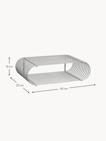 Metall-Wandregal Curva, B 40 cm, Stahl, beschichtet, Silberfarben, glänzend, B 40 x H 12 cm