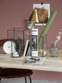 Tafelklok Hannah, Frame: gecoat aluminium, glas, Wijzerplaat: kunststof, Goudkleurig, Ø 15 x H 4 cm