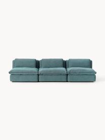 Sofa modułowa Felix (3-osobowa), Tapicerka: 100% poliester Dzięki tka, Nogi: tworzywo sztuczne Ten pro, Turkusowo-zielona tkanina, B 300 x T 110 cm