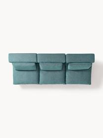 Sofa modułowa Felix (3-osobowa), Tapicerka: 100% poliester Dzięki tka, Nogi: tworzywo sztuczne Ten pro, Turkusowo-zielona tkanina, B 300 x T 110 cm