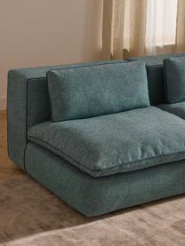 Sofa modułowa Felix (3-osobowa), Tapicerka: 100% poliester Dzięki tka, Nogi: tworzywo sztuczne Ten pro, Turkusowo-zielona tkanina, B 300 x T 110 cm