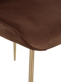 Stolička so zamatovým čalúnením Tess, Zamatová hnedá, zlatá, Š 49 x V 84 cm