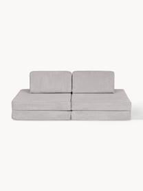 Ręcznie wykonana dziecięca sofa modułowa ze sztruksu Mila, Tapicerka: sztruks (100% poliester) , Jasnoszary sztruks, S 130 x G 65 cm