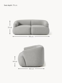 Modulares Sofa Sofia (2-Sitzer), Bezug: 100 % Polypropylen Der ho, Gestell: Fichtenholz, Spanplatte, , Webstoff Grau, B 190 x T 103 cm