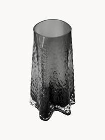 Vaso in vetro soffiato con superficie strutturata Gry, alt. 30 cm, Vetro soffiato, Antracite semitrasparente, Ø 15 x Alt. 30 cm
