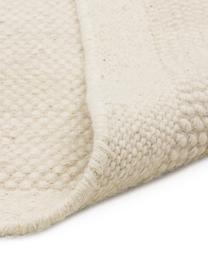 Tapis laine blanc tissé main Delight, Blanc laine