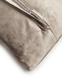 Coussin rectangulaire velours Antler, Taupe, brun, larg. 30 x long. 50 cm