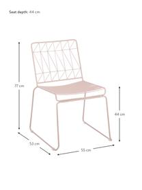 Silla para balcón Bueno, Metal recubierto, Rosa, An 55 x Al 77 cm