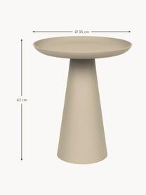 Tavolino rotondo in metallo Ringar, Alluminio verniciato a polvere, Beige chiaro, Ø 40 x Alt. 46 cm