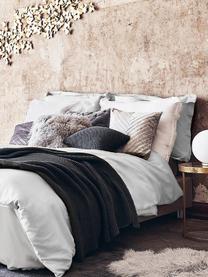 Saténová posteľná bielizeň z organickej bavlny so širokým lemom Premium, Svetlosivá, 200 x 200 cm + 2 vankúše 80 x 80 cm