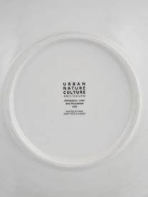 Handbemalter Suppenteller Sparks mit Pinselstrich-Dekor, Steingut, Weiss, Grün, Ø 22 cm