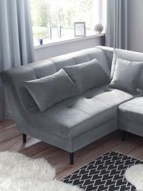 Sofa narożna z funkcją spania z aksamitu Real, Tapicerka: 100% aksamit poliestrowy, Nogi: metal lakierowany, Jasny szary, S 296 x G 172 cm