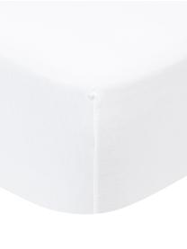 Drap-housse en jersey élasthanne pour sommier tapissier Lara, 95 % coton, 5 % élasthanne, Blanc, larg. 90 x long. 200 cm