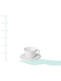 Tazas de café Constance, 6 uds., estilo rústico, Cerámica, Blanco, Ø 13 x Al 6 cm