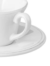 Tazas de café Constance, 6 uds., estilo rústico, Cerámica, Blanco, Ø 13 x Al 6 cm