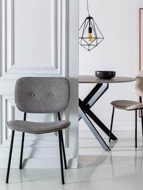 Krzesło tapicerowane Oprah, Tapicerka: 100% poliester, Nogi: metal powlekany, Jasny szary, czarny, S 56 x G 52 cm