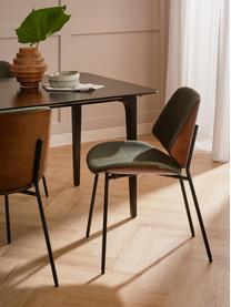 Krzesło tapicerowane Bouclé Tamara, 2 szt., Tapicerka: Bouclé (100% poliester) D, Nogi: metal malowany proszkowo, Zielony Bouclé, S 47 x G 60 cm