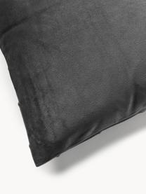 Housse de coussin en velours Leyla, Velours (100 % polyester), Anthracite, larg. 40 x long. 40 cm