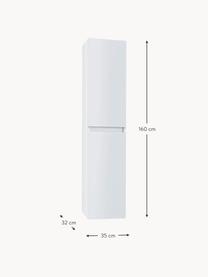 Mueble de baño alto Perth, 35 cm, Estantes: vidrio, Blanco, An 35 x Al 160 cm