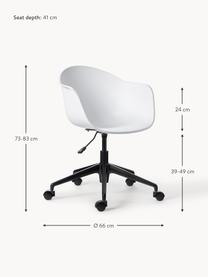 Silla de oficina Claire, Asiento: 65% polipropileno, 35% fi, Patas: metal con pintura en polv, Ruedas: plástico, Blanco, An 66 x F 60 cm