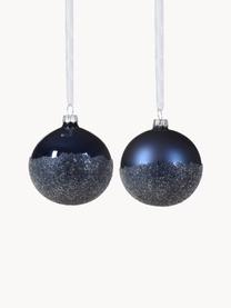 Set palline di Natale Flossy 6 pz, Vetro, Blu scuro, Ø 8 cm