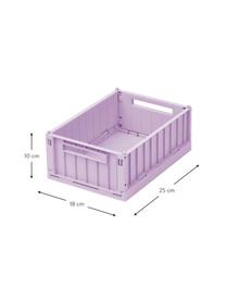 Klappboxen Weston aus recyceltem Kunststoff, klein, 2 Stück, Recycelter Kunststoff, Lavendelfarben, B 25 x H 10 cm