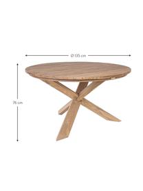 Tavolo rotondo in legno di teak riciclato Rift, Ø 135 cm, Legno di teak, riciclato e certificato FSC, Teak riciclato, Ø 135 x Alt. 76 cm