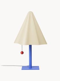 Lámpara de mesa de diseño Skirt, Pantalla: acero con pintura en polv, Cable: plástico, Blanco crema, azul, Ø 30 x Al 51 cm