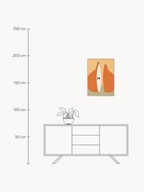 Poster Poire, 210 g de papier mat de la marque Hahnemühle, impression numérique avec 10 couleurs résistantes aux UV, Orange, grège, larg. 30 x haut. 40 cm
