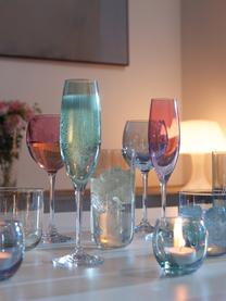 Ručne maľovaný pohár na víno, 4-dielna súprava, Modrá, zelená, ružová, žltá