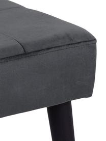 Tabouret en velours gris foncé Glory, Gris foncé, noir, larg. 50 x haut. 45 cm