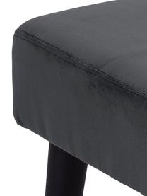 Tabouret en velours gris foncé Glory, Gris foncé, noir, larg. 50 x haut. 45 cm