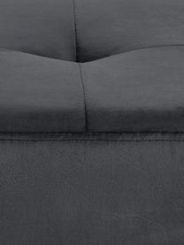 Sgabello imbottito in velluto grigio scuro Glory, Rivestimento: 100% velluto di poliester, Piedini: metallo verniciato a polv, Velluto grigio scuro, Larg. 50 x Alt. 45 cm