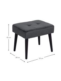 Tabouret en velours gris foncé Glory, Gris foncé, noir, larg. 50 x haut. 45 cm