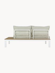 Outdoor loungeset Elias, 4-delig, Frame: gepoedercoat aluminium, Zitvlak: gecoat multiplex, Geweven stof lichtbeige, multiplex, wit, Set met verschillende formaten