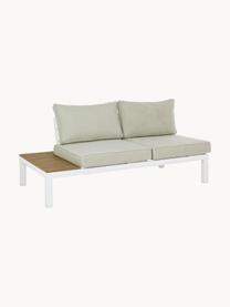 Set lounge de exterior Elias, 4 pzas., Estructura: aluminio con pintura en p, Asiento: madera contrachapada recu, Tejido beige claro, madera contrachapada, blanco, Set de diferentes tamaños