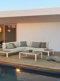 Garten-Lounge-Set Elias, 4-tlg., Gestell: Aluminium, pulverbeschich, Sitzfläche: Sperrholz, beschichtet, Webstoff Hellbeige, Sperrholz, Weiß, Set mit verschiedenen Größen