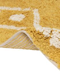 Tapis de bain jaune bohème Fauve, Jaune, blanc