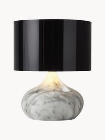 Tischlampe Mamo in Marmor-Optik, Lampenschirm: Kunststoff, Schwarz, Weiß, Marmor-Optik, Ø 31 x H 38 cm