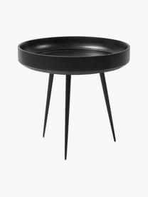 Mesa auxiliar pequeña Bowl Table, Tablero: madera de mango, teñida y, Patas: acero, pintura en polvo, Negro, Ø 40 x Al 38 cm