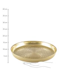 Serviertablett Aladora in Gold und elegantem Muster, Ø 35 cm, Glas, Goldfarben, Ø 35 cm