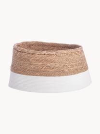 Panier pour sapin de Noël Asher, 60 % herbe, 40 % coton, Beige, blanc, Ø 55 x haut. 28 cm