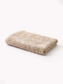 Serviette de toilette en coton Leaf, tailles variées, Beige, Serviettes de toilette, larg. 50 x long. 100 cm, 2 pièces